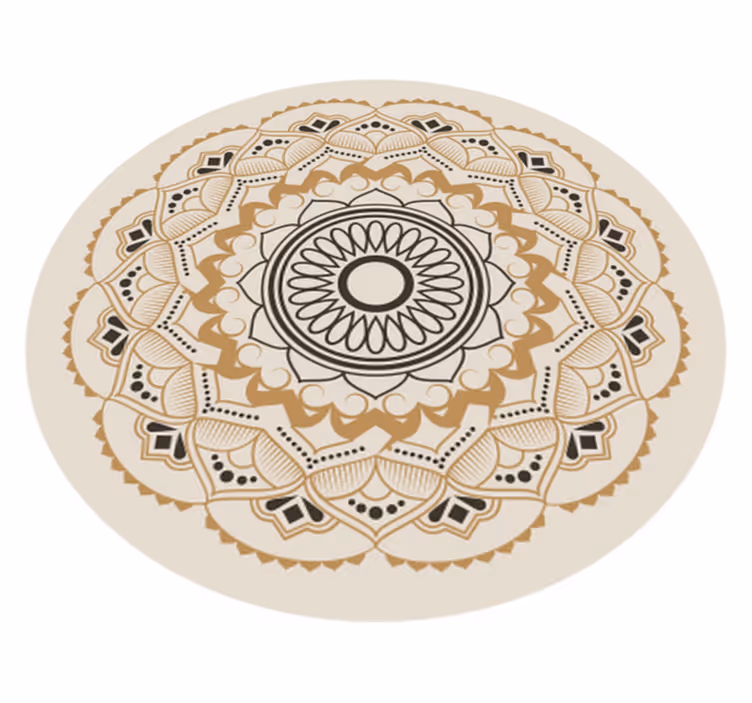Vinylteppich Mandala beiges mandala-kreisdesign - TenStickers