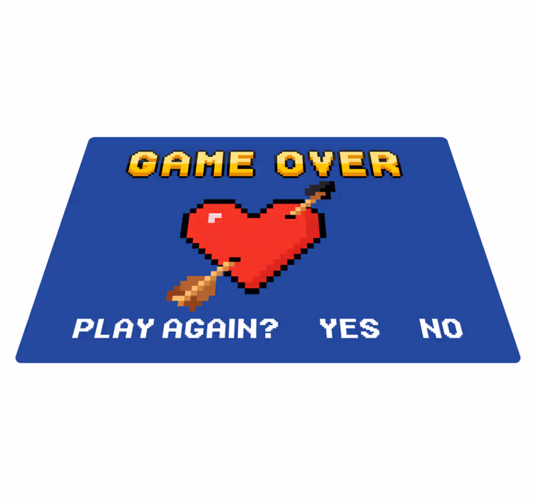Vinylteppich Spruch pixelated Heart Game Over - TenStickers