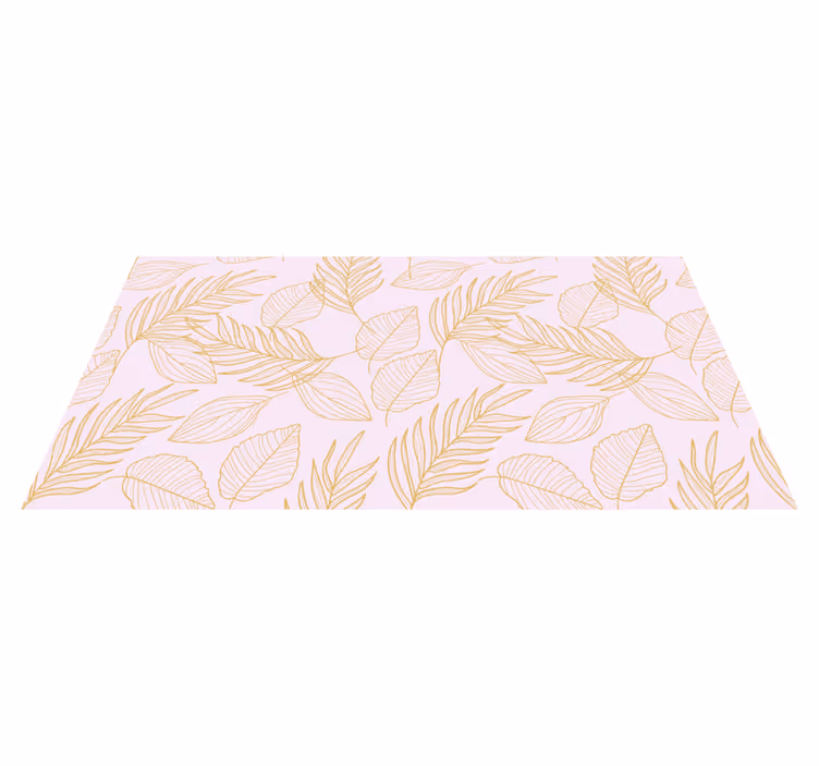 Vinyl Teppich Blumen goldene blattmusterauflage - TenStickers