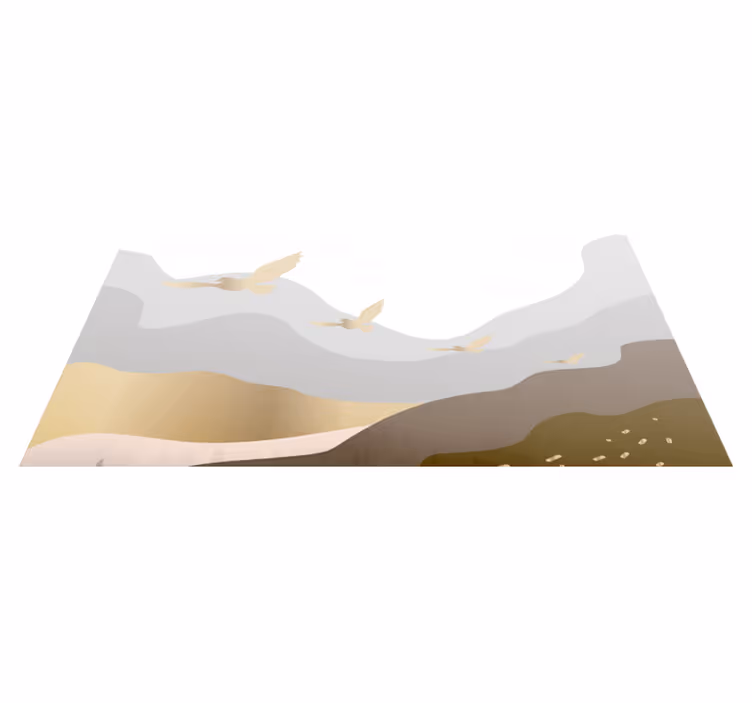 Vinylteppich Tier beruhigende Vogelsilhouetten Landschaft - TenStickers
