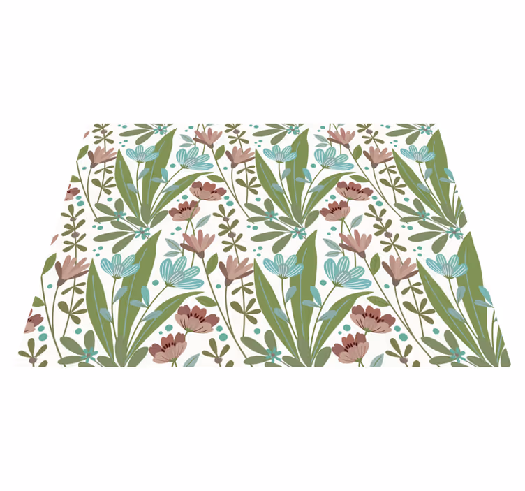 Vinylteppich Blumen florales Botanisches Muster - TenStickers
