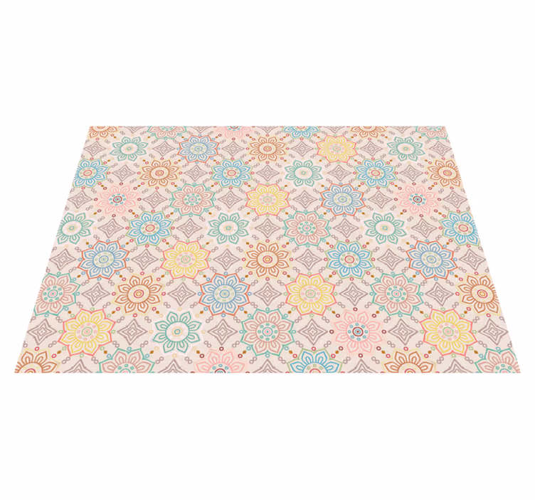 Vinylteppich Blumen geometrisches Mandala-Muster - TenStickers