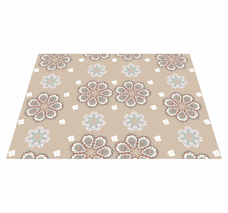 Vinylteppich Blumen mosaikblumiges elegantes Muster - TenStickers