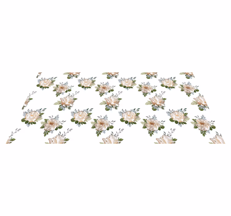 Vinylteppich Blumen florale Eleganz unter den Füßen - TenStickers