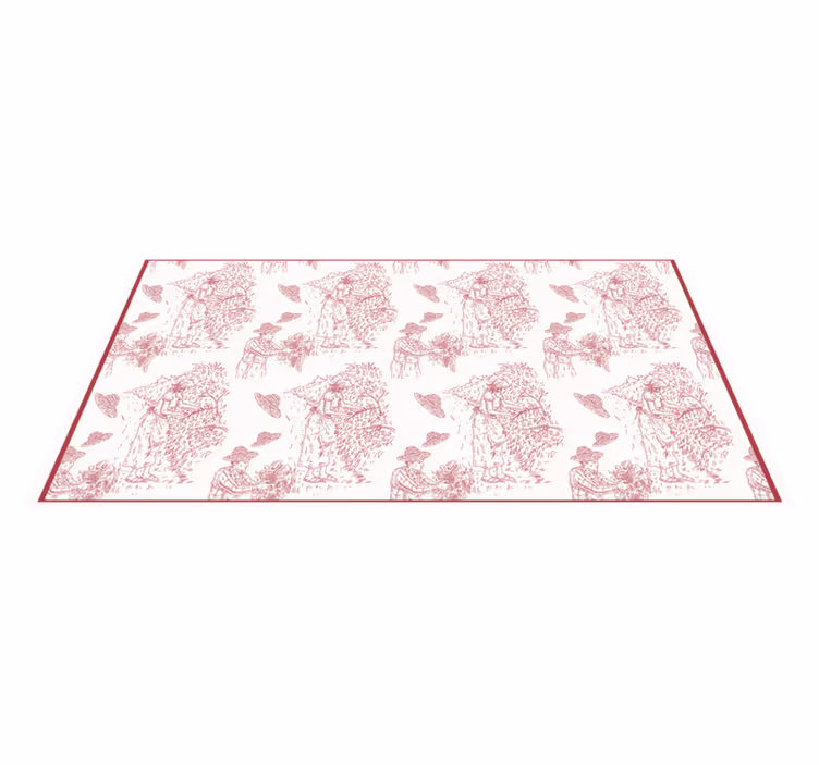 Vinylteppich Retro pastoral Scene Toile Pattern - TenStickers