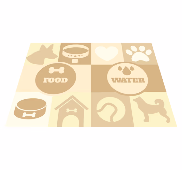 Vinylteppich Tiere Hunde Wasser und futter - TenStickers
