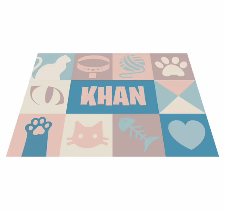Vinylteppich Tiere Katzen personalisiert - TenStickers