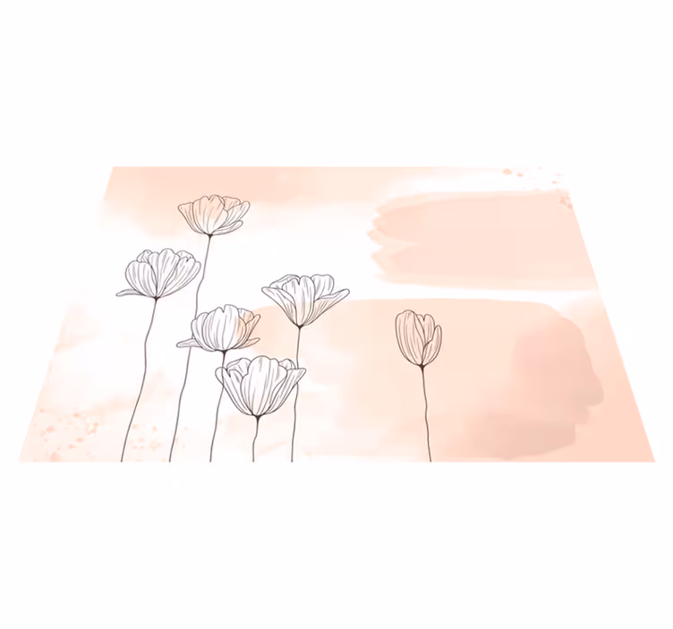 Vinylteppich Blumen Blumen linie - TenStickers