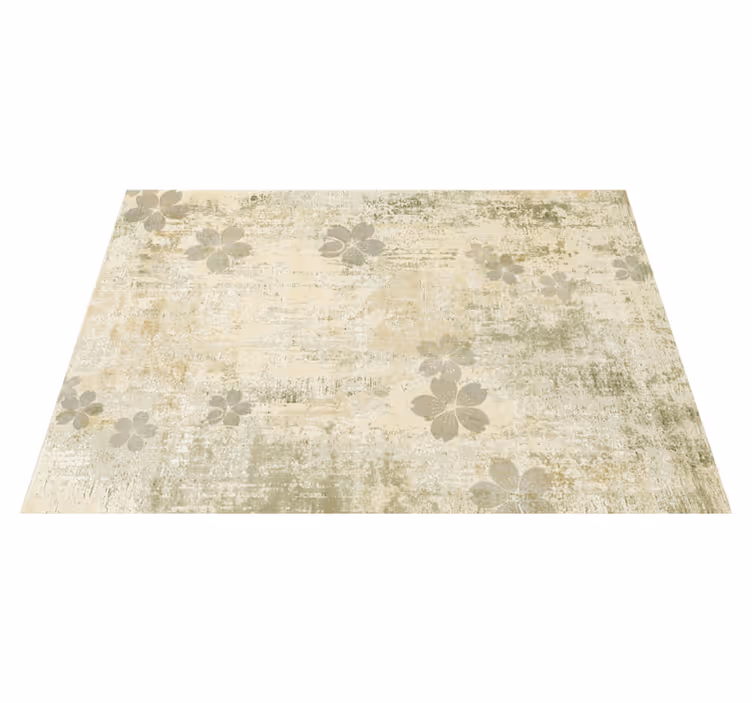 Vinyl Teppich Wohnzimmer dezente florale eleganz - TenStickers