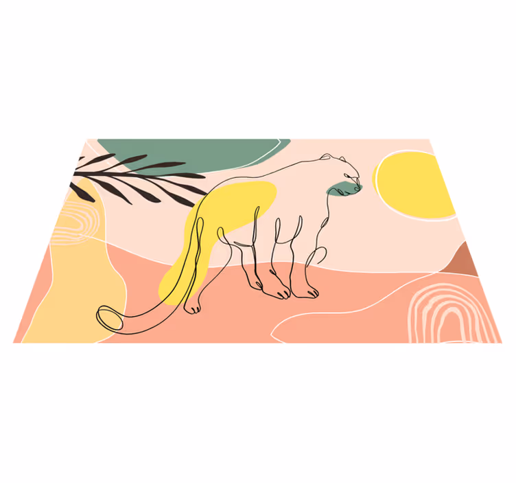 Vinylteppich Tiere Handgezeichneter panther - TenStickers