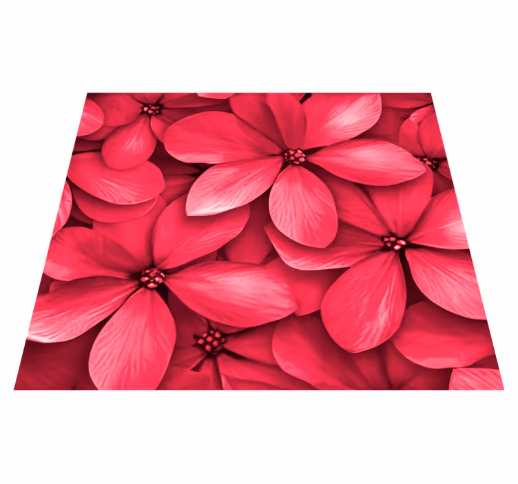 Vinylteppich Flur rote digitale Blumen - TenStickers