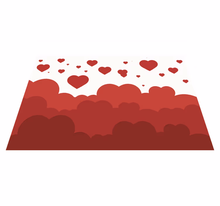 Vinylteppich Schlafzimmer rotes Herz Wolkenmuster - TenStickers