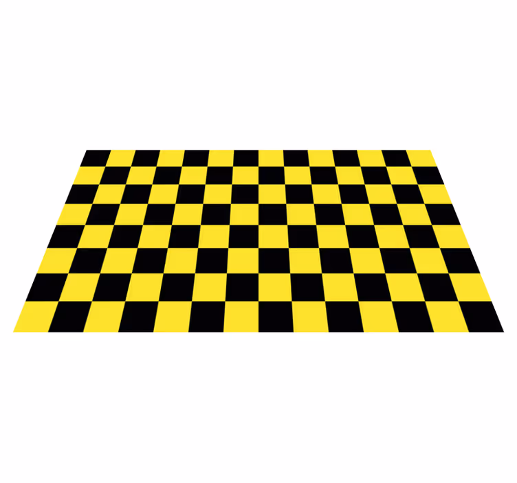 Vinylteppich geometrisch ein gelb und schwarzes Schachbrett - TenStickers