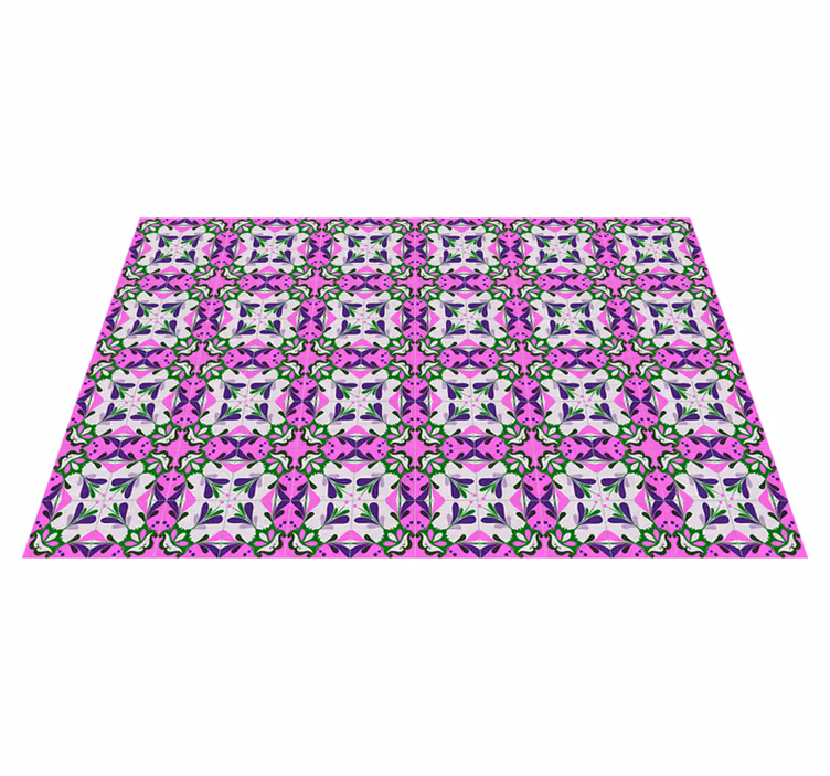 Vinylteppich Retro pink Hydraulischer Fliese - TenStickers