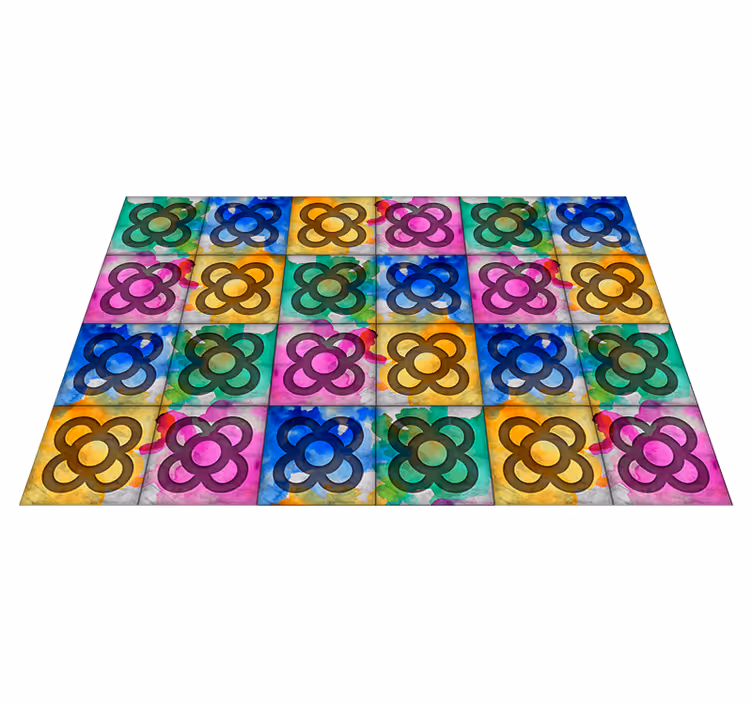 Vinylteppich Retro bunte PflastersteineBunte Pflastersteine - TenStickers