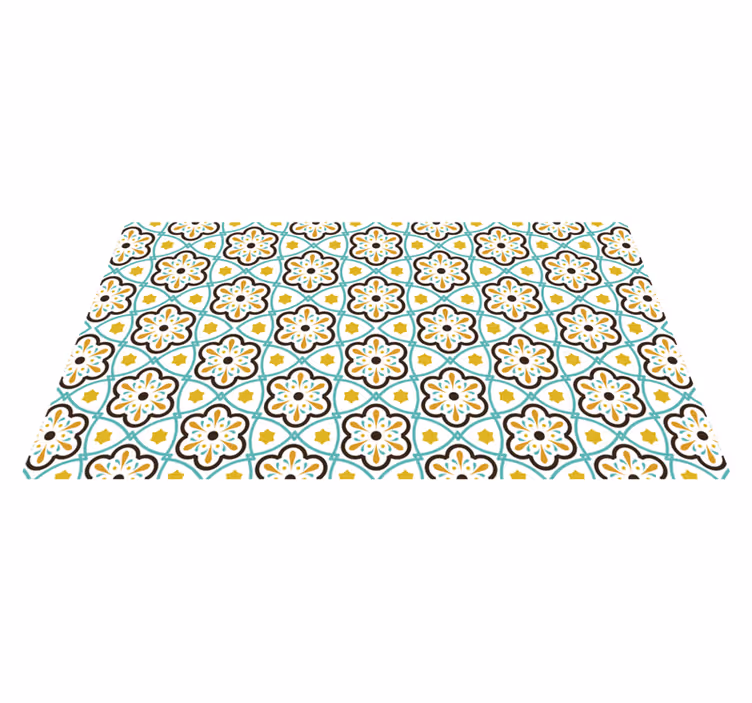 Vinyl Teppich Fliesenoptik floral inspirierte Muster - TenStickers