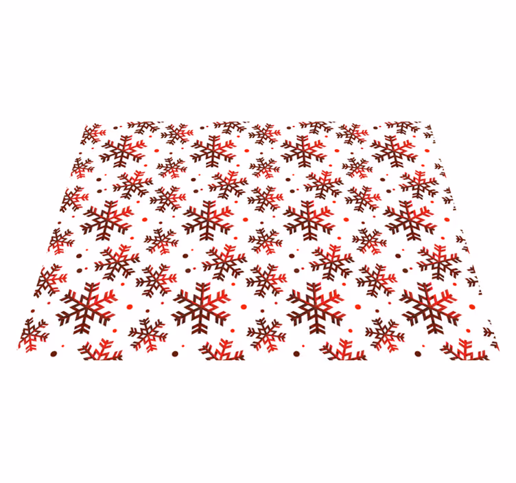 Vinyl Teppich Weihnachten roten Schneeflocken - TenStickers