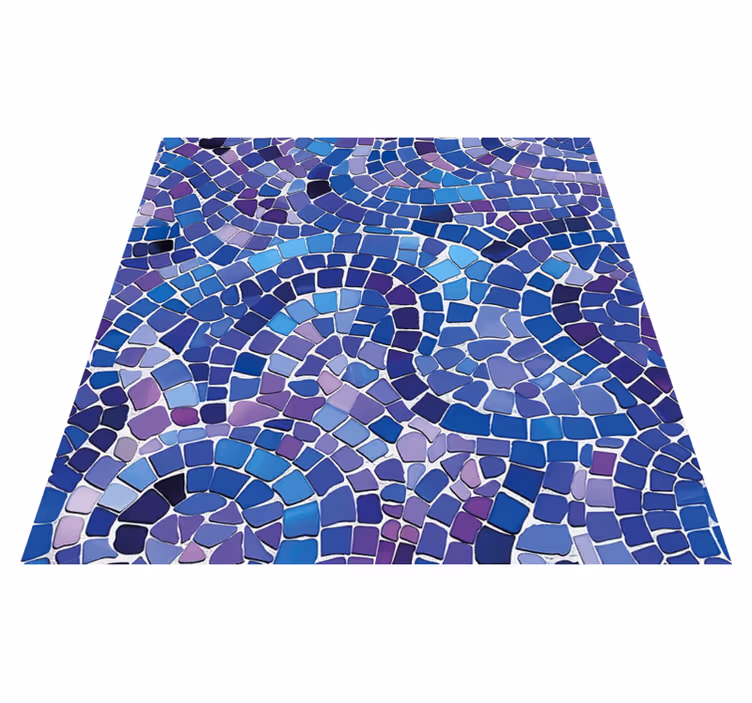 Vinyl Teppich blau mosaikeffekt - TenStickers