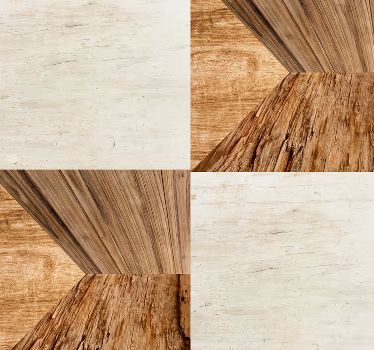 Tapete Holzoptik geometrisches holz - TenStickers