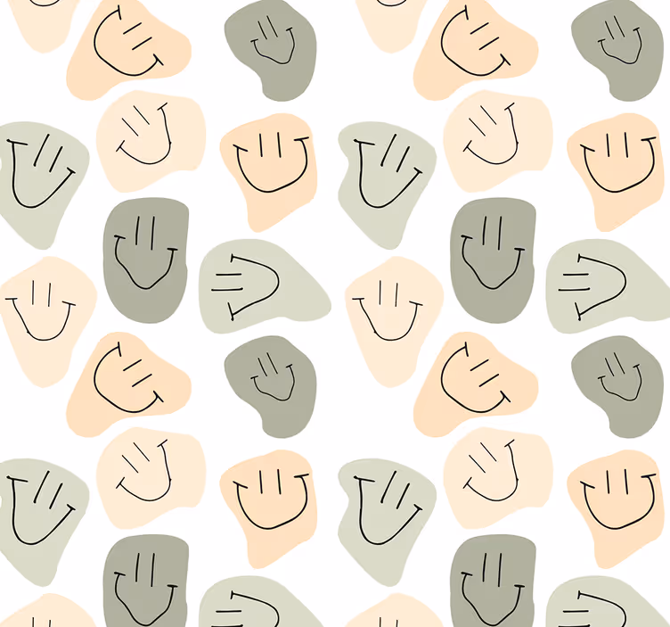 Kunst Tapete abstrakte smiley-muster - TenStickers