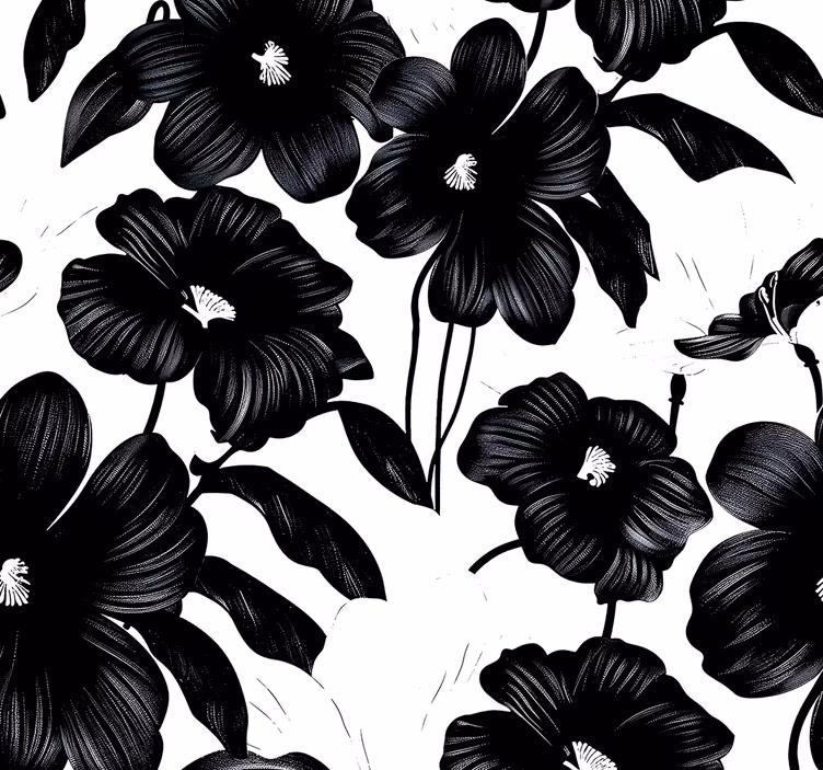 Blumentapete schwarze mohnblume - TenStickers