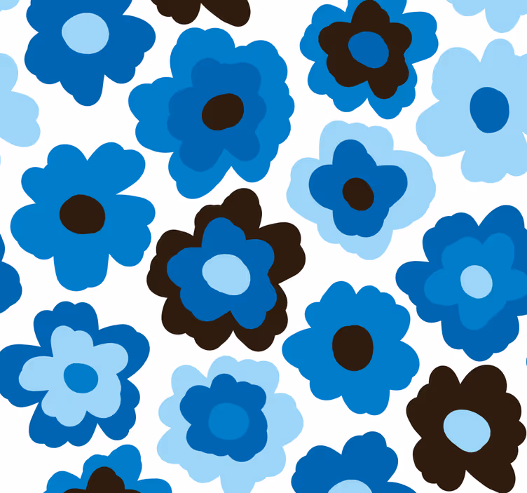 Blumentapete blaue mohnblume - TenStickers