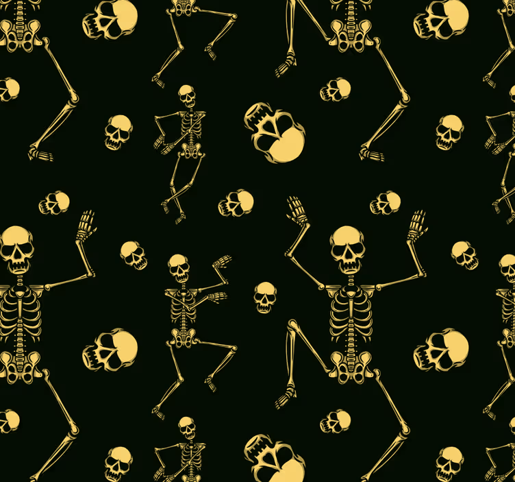 Halloween Tapete schwarzes skelett-design - TenStickers
