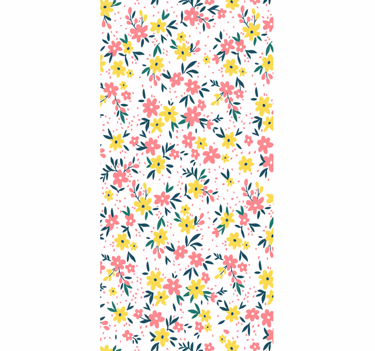 Blumentapete mit buntem stilvollem muster - TenStickers