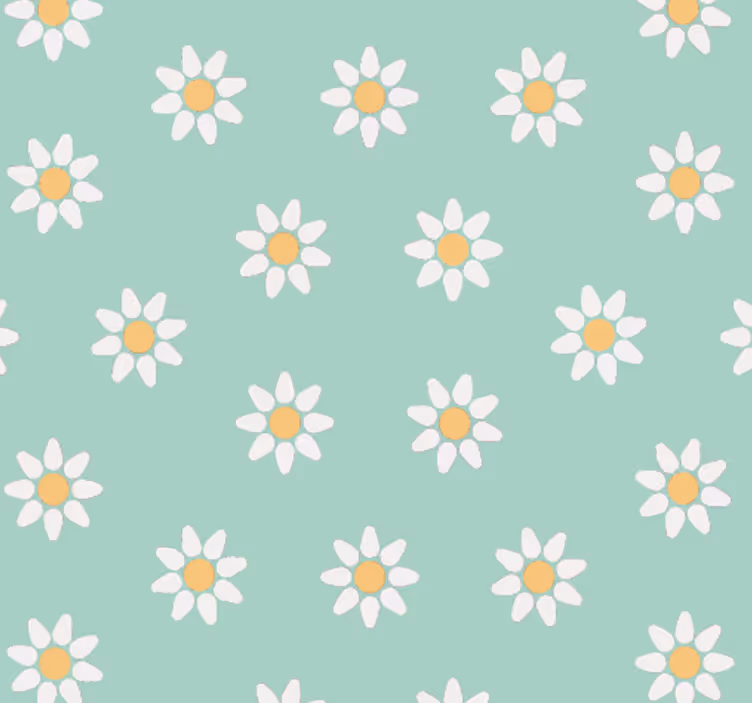 Tapete Kinderzimmer grünes blumenmuster - TenStickers
