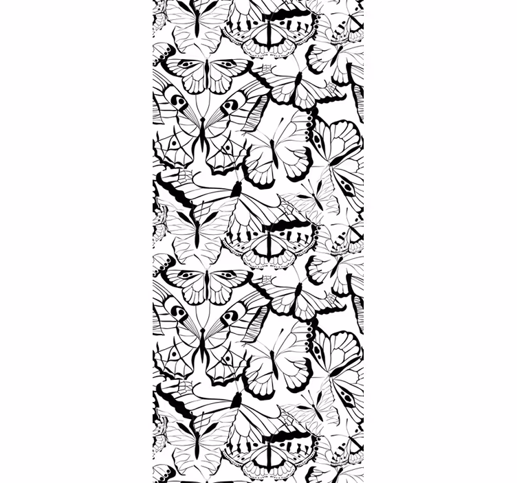 Tapete Schmetterling elegantes schwarz-weißes motiv - TenStickers