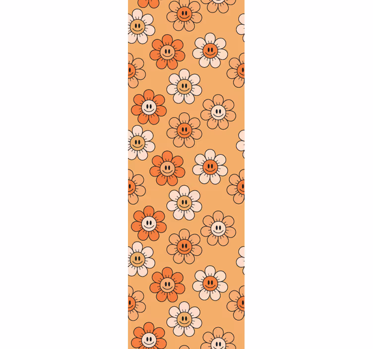 Blumentapete mit lächelndem blumenmuster - TenStickers