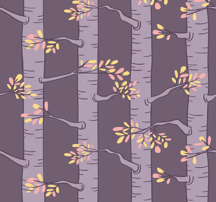 Tapete Baum stilisiertes lila muster - TenStickers