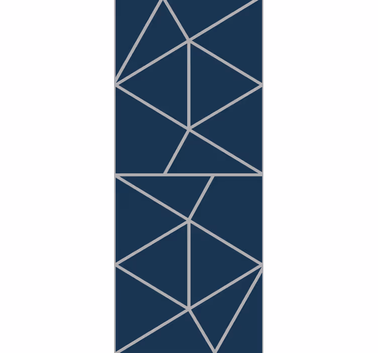 Tapete geometrische Muster dünne linien blaues motiv - TenStickers