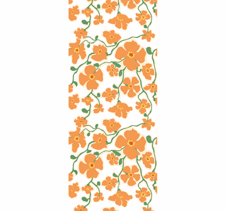 Blumentapete mit blühendem blumenmuster - TenStickers