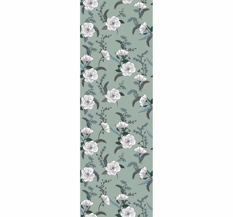 Blumentapete elegantes blütengrün-motiv - TenStickers