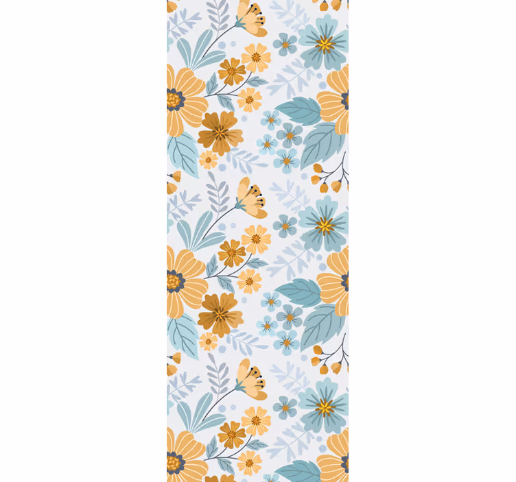 Blumentapete schmetterlings-blumenarrangement - TenStickers