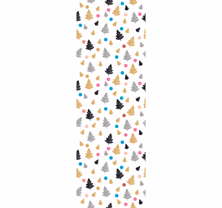 Tapete Baum buntes kiefernmuster - TenStickers