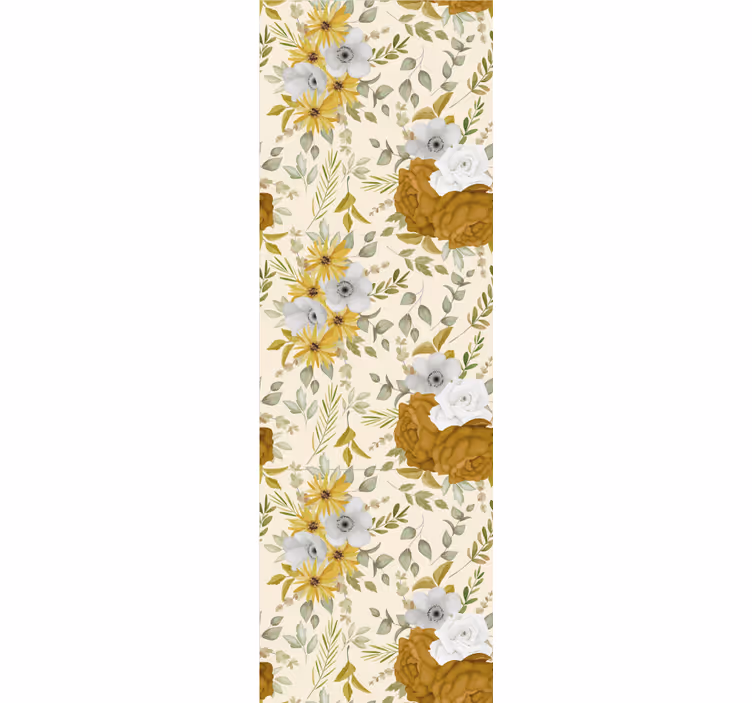 Blumentapete mit schachtelnden blüten - TenStickers