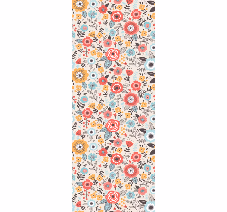 Blumentapete farbenfrohes blumendesign - TenStickers