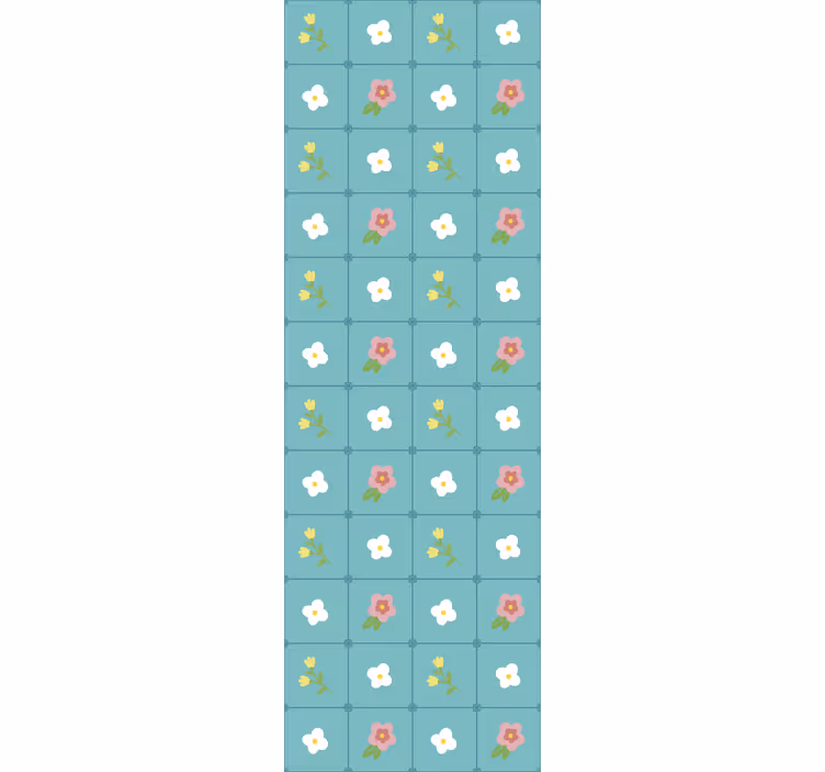 Fliesen Tapete blühende blaue motive - TenStickers