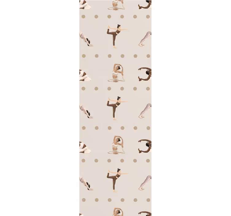 Kunst Tapete yoga-posen figuren - TenStickers