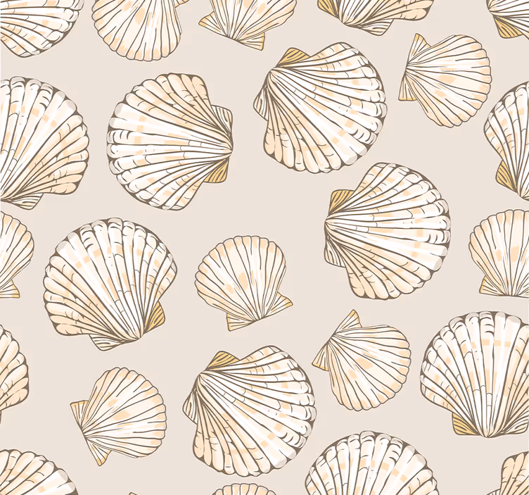 Tiere Tapete beige muscheln in bewegung - TenStickers