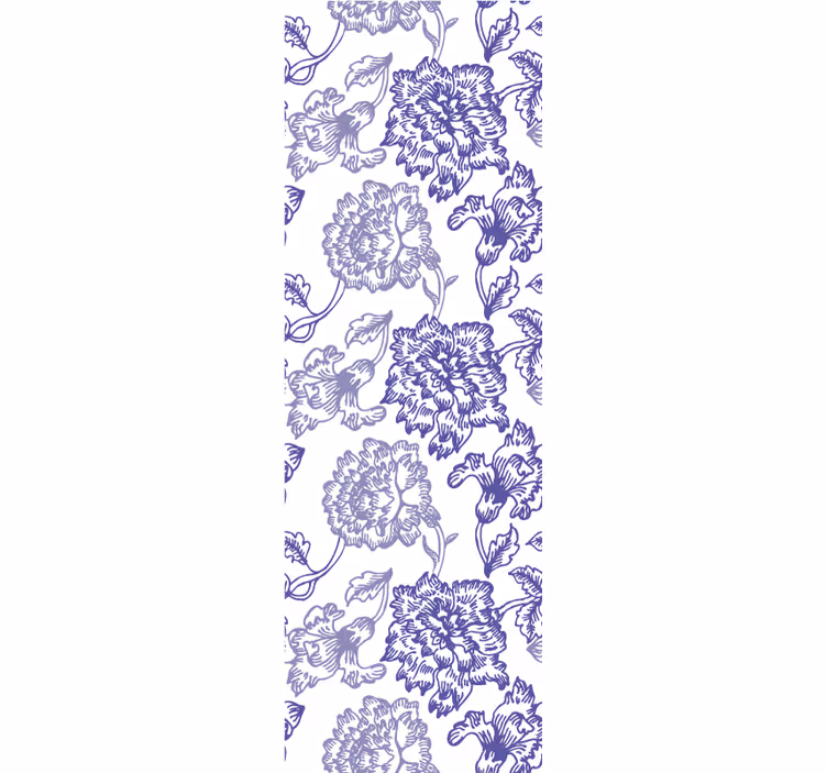 Tapete florale ornamente indigo-blüte - TenStickers