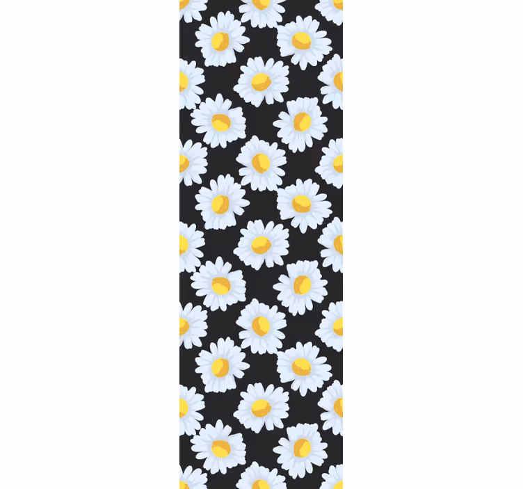 Blumentapete schwarze gänseblümchenblüten - TenStickers