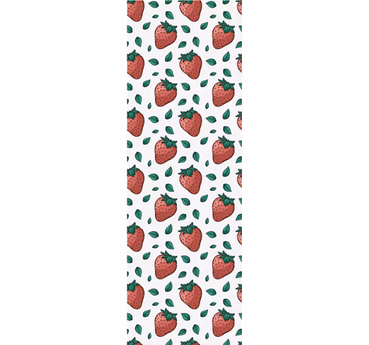 Tapete küche mit frischen erdbeeren blumenmuster - TenStickers