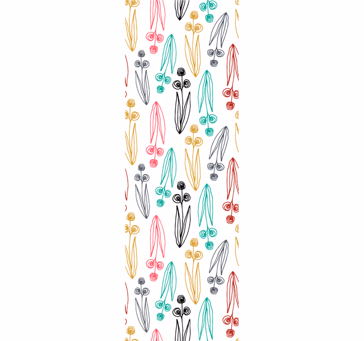 Tapete florale ornamente in bunten farben - TenStickers
