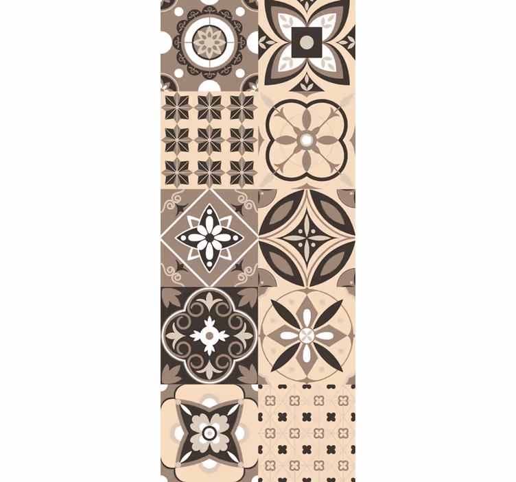 Fliesen Tapete geometrische blumenfliese - TenStickers