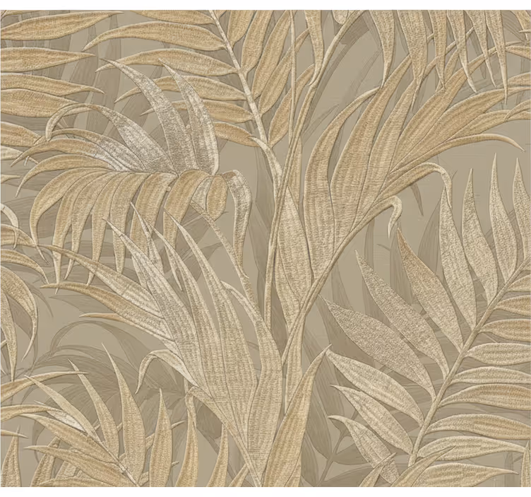 Tapete blätter in beiger palmtextur - TenStickers