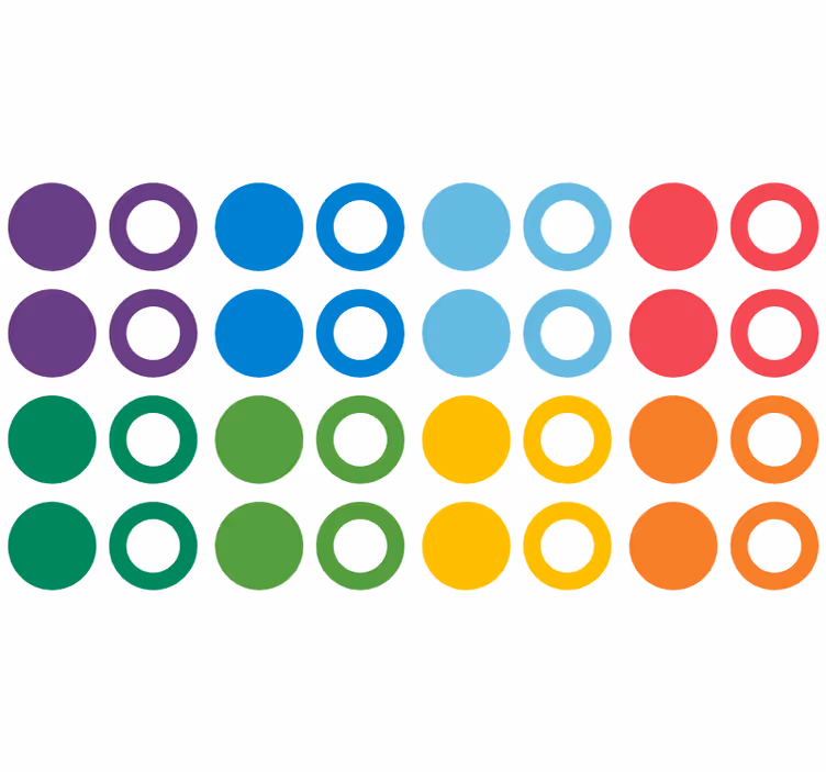 Tapete geometrische muster regenbogenfarben kreise - TenStickers