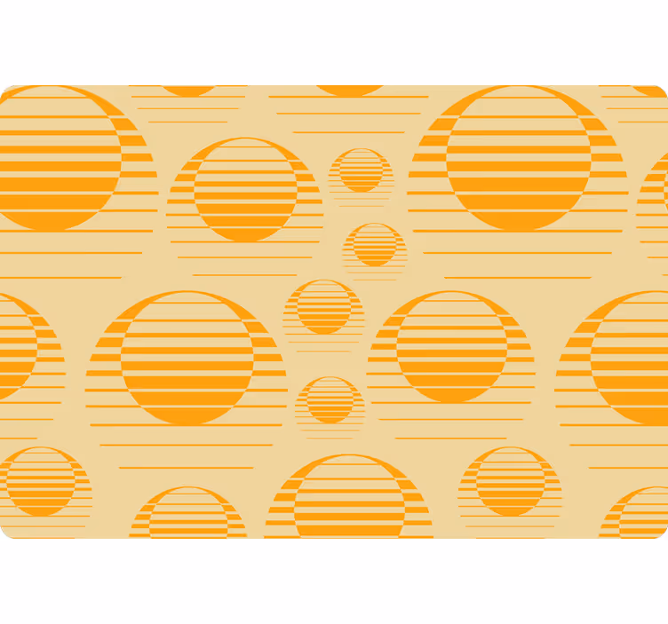 Tapete geometrische muster retro orange sonnen - TenStickers